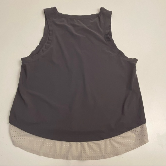 Peloton Athletic Scoop Muscle Tank Top Mesh Grey White Activewear Medium? - Picture 2 of 5